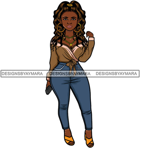 Afro Lola Fashion Model Beauty Stylish Trendy Girl Glamour Vogue .SVG Clipart Vector Cutting Files For Silhouette Cricut and More!