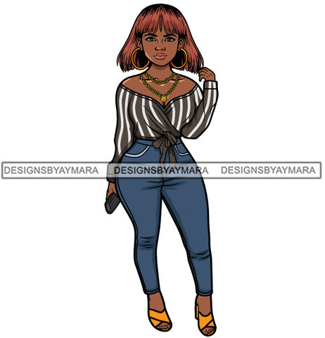 Afro Lola Fashion Model Beauty Stylish Trendy Girl Glamour Vogue .SVG Clipart Vector Cutting Files For Silhouette Cricut and More!