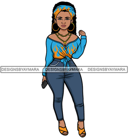 Afro Lola Fashion Model Beauty Stylish Trendy Girl Glamour Vogue .SVG Clipart Vector Cutting Files For Silhouette Cricut and More!