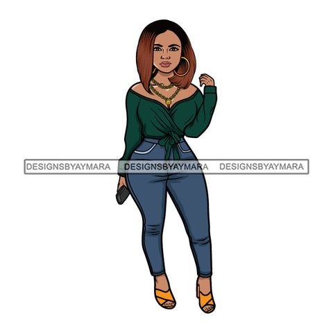 Afro Lola Fashion Model Beauty Stylish Trendy Girl Glamour Vogue .SVG Clipart Vector Cutting Files For Silhouette Cricut and More!