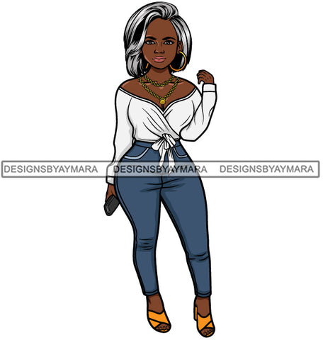 Afro Lola Fashion Model Beauty Stylish Trendy Girl Glamour Vogue .SVG Clipart Vector Cutting Files For Silhouette Cricut and More!