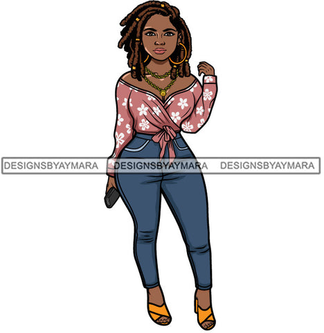 Afro Lola Fashion Model Beauty Stylish Trendy Girl Glamour Vogue .SVG Clipart Vector Cutting Files For Silhouette Cricut and More!