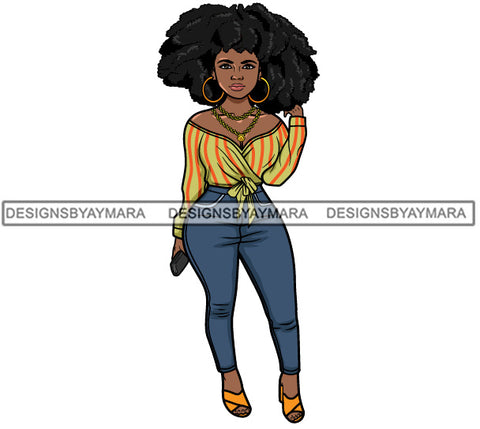 Afro Lola Fashion Model Beauty Stylish Trendy Girl Glamour Vogue .SVG Clipart Vector Cutting Files For Silhouette Cricut and More!