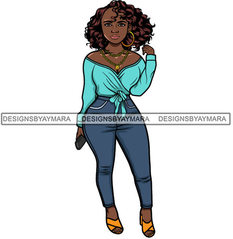 Afro Lola Fashion Model Beauty Stylish Trendy Girl Glamour Vogue .SVG Clipart Vector Cutting Files For Silhouette Cricut and More!