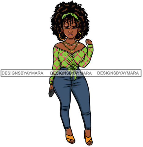 Afro Lola Fashion Model Beauty Stylish Trendy Girl Glamour Vogue .SVG Clipart Vector Cutting Files For Silhouette Cricut and More!