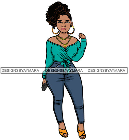 Afro Lola Fashion Model Beauty Stylish Trendy Girl Glamour Vogue .SVG Clipart Vector Cutting Files For Silhouette Cricut and More!