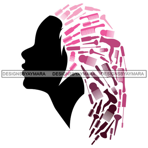 Beauty Salon Logo Hair Fashion Professional Beautiful Care Girl Hairdresser Cutting Files For Silhouette Cricut and More!