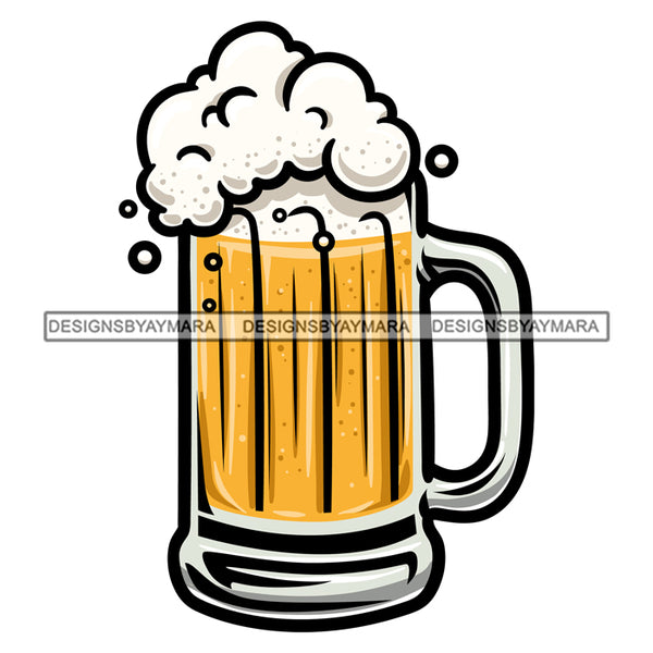 Glass Mug Of Beer In Color SVG JPG PNG Vector Clipart Cricut Silhouette Cut Cutting