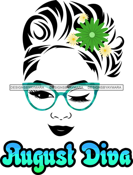 Bundle 12 Birthday Diva Wearing Glasses Headband Hair Bow Hipster Girls SVG JPG PNG Layered Cutting Files For Silhouette Cricut and More