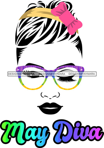 May Diva Woman Birthday SVG JPG PNG Vector Clipart Cricut Silhouette Cut Cutting