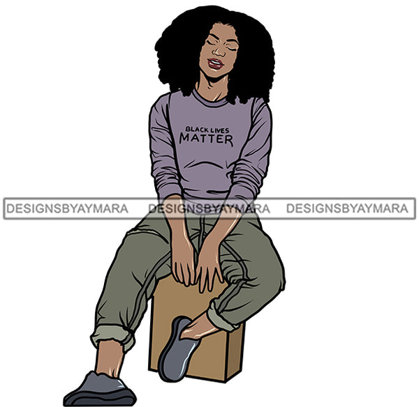 Black Woman With Purple Shirt Black Lives Matter JPG PNG Clipart Cricut Silhouette Cut Cutting