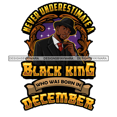 Sexy Afro Man King December Birthday Sophisticated Holding Cigar Classic Hat Style SVG JPG PNG Vector Clipart Cricut Silhouette Cut Cutting