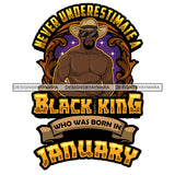 Sexy Afro Man King January Birthday Fashion Model Shirtless Cowboy Hat Style SVG JPG PNG Vector Clipart Cricut Silhouette Cut Cutting