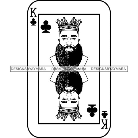 Ace King Man Royalty Blackjack Casino Card Game Attractive Black Man Bearded Hipster Male Guy Hombre Macho Manly SVG Files For Cutting