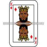 Ace King Man Royalty Blackjack Casino Card Game Attractive Black Man Bearded Hipster Male Guy Hombre Macho Manly SVG Files For Cutting