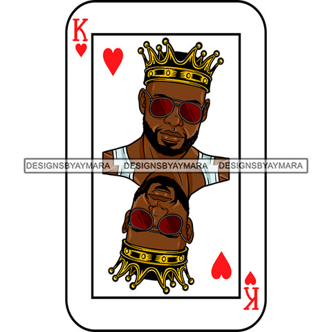 Ace King Man Royalty Blackjack Casino Card Game Attractive Black Man Bearded Hipster Male Guy Hombre Macho Manly SVG Files For Cutting