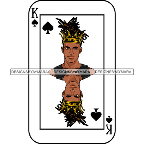 Ace King Man Royalty Blackjack Casino Card Game Attractive Black Man Bearded Hipster Male Guy Hombre Macho Manly SVG Files For Cutting