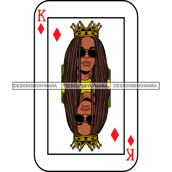 Ace King Man Royalty Blackjack Casino Card Game Attractive Black Man Bearded Hipster Male Guy Hombre Macho Manly SVG Files For Cutting
