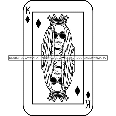 Ace King Man Royalty Blackjack Casino Card Game Attractive Black Man Bearded Hipster Male Guy Hombre Macho Manly SVG Files For Cutting