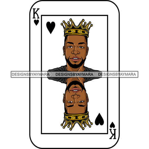 Ace King Man Royalty Blackjack Casino Card Game Attractive Black Man Bearded Hipster Male Guy Hombre Macho Manly SVG Files For Cutting