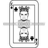 Ace King Man Royalty Blackjack Casino Card Game Attractive Black Man Bearded Hipster Male Guy Hombre Macho Manly SVG Files For Cutting
