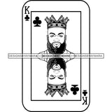 Ace King Man Royalty Blackjack Casino Card Game Attractive Black Man Bearded Hipster Male Guy Hombre Macho Manly SVG Files For Cutting