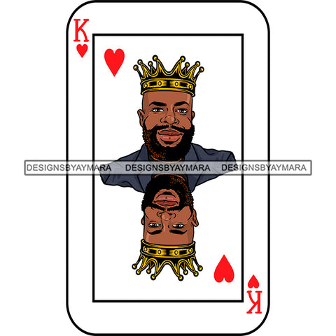 Ace King Man Royalty Blackjack Casino Card Game Attractive Black Man Bearded Hipster Male Guy Hombre Macho Manly SVG Files For Cutting