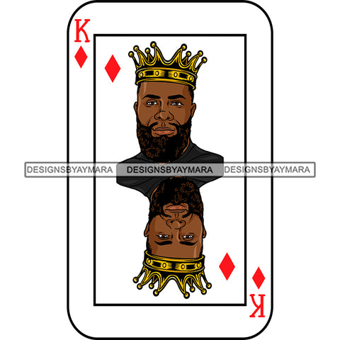 Ace King Man Royalty Blackjack Casino Card Game Attractive Black Man Bearded Hipster Male Guy Hombre Macho Manly SVG Files For Cutting