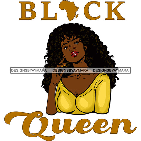 Black Queen In Gold Africa SVG JPG PNG Vector Clipart Cricut Silhouette Cut Cutting