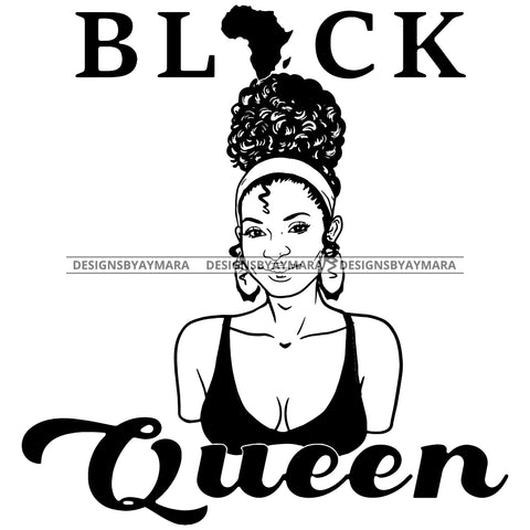 Queen In Black And White Africa SVG JPG PNG Vector Clipart Cricut Silhouette Cut Cutting