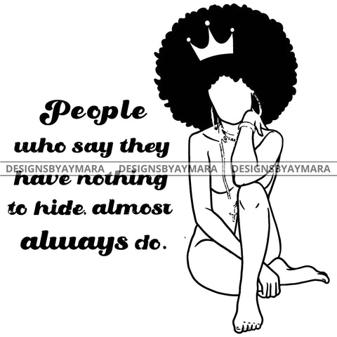 Black Queen Crowned In Black And White SVG JPG PNG Vector Clipart Cricut Silhouette Cut Cutting