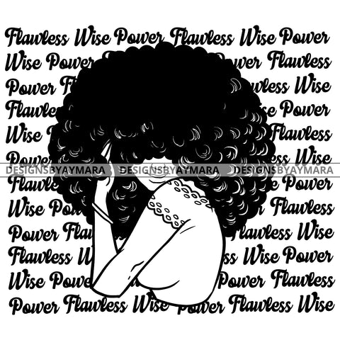 Flawless Goddess Diva Wise Black Queen  In BW Color  SVG JPG PNG Vector Clipart Cricut Silhouette Cut Cutting