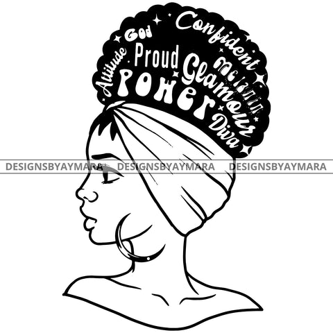 Proud Goddess Diva Black Queen In BW  SVG JPG PNG Vector Clipart Cricut Silhouette Cut Cutting