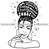 Proud Goddess Diva Black Queen In BW SVG JPG PNG Vector Clipart Cricut Silhouette Cut Cutting