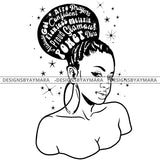 Power Goddess Diva Black Queen In BW With Words SVG JPG PNG Vector Clipart Cricut Silhouette Cut Cutting