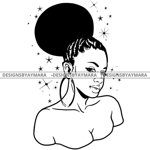 Power Goddess Diva Black Queen In BW No Words SVG JPG PNG Vector Clipart Cricut Silhouette Cut Cutting
