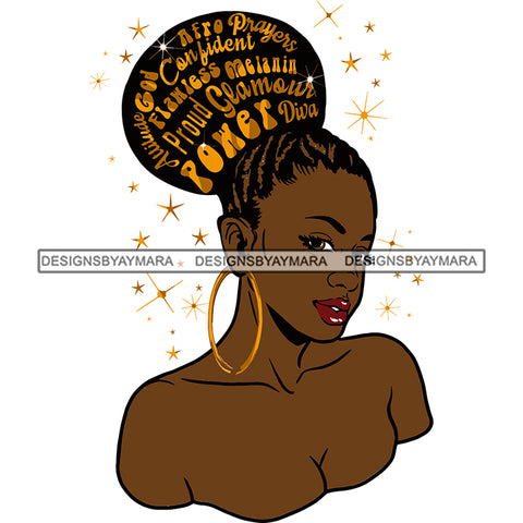 Power Goddess Diva Black Queen In Color With Words SVG JPG PNG Vector Clipart Cricut Silhouette Cut Cutting