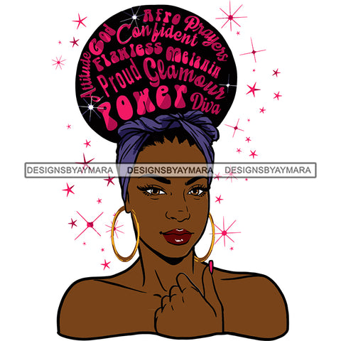 Confident Goddess Diva Black Queen In Color With Words SVG JPG PNG Vector Clipart Cricut Silhouette Cut Cutting