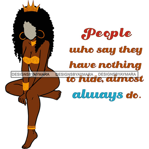 Black Queen Crowned In Color No Face SVG JPG PNG Vector Clipart Cricut Silhouette Cut Cutting