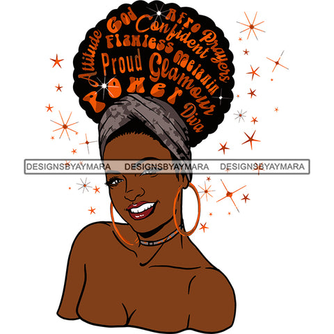 Confident Goddess Diva Black Queen In Color With Words SVG JPG PNG Vector Clipart Cricut Silhouette Cut Cutting
