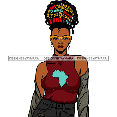 Flawless Attitude Goddess Diva Color With Words Africa SVG JPG PNG Vector Clipart Cricut Silhouette Cut Cutting