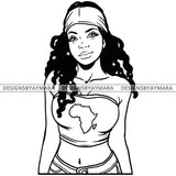 Wise Attitude Goddess Diva BW With No Words Africa SVG JPG PNG Vector Clipart Cricut Silhouette Cut Cutting