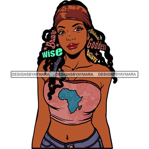 Wise Attitude Goddess Diva Color With Words Africa SVG JPG PNG Vector Clipart Cricut Silhouette Cut Cutting