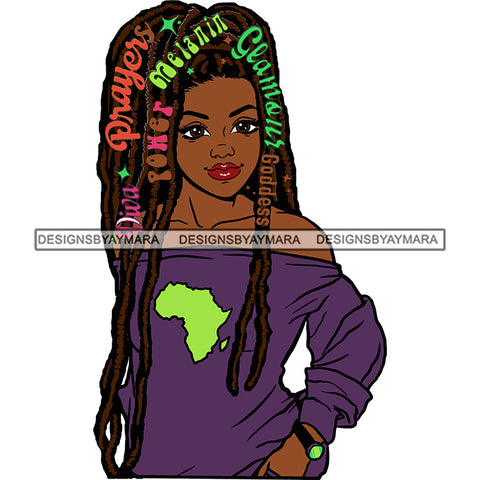 Glamour Attitude Goddess Diva Color With Words Africa SVG JPG PNG Vector Clipart Cricut Silhouette Cut Cutting