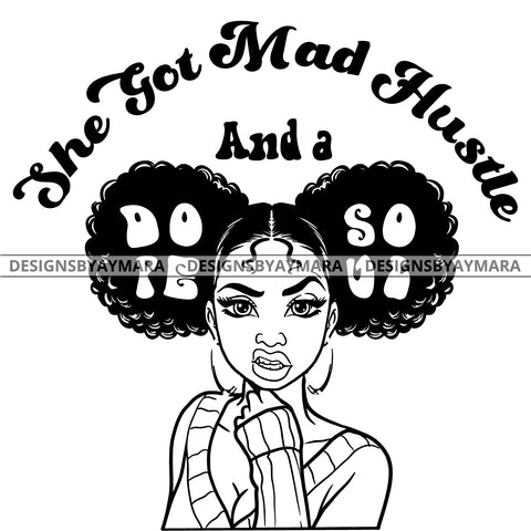 Mad Hustle Dope Soul BW With Words SVG JPG PNG Vector Clipart Cricut Silhouette Cut Cutting