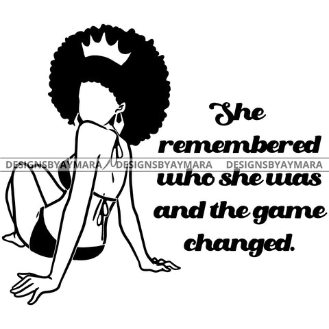 Black Queen Crowned In Black And White No Face Quote SVG JPG PNG Vector Clipart Cricut Silhouette Cut Cutting