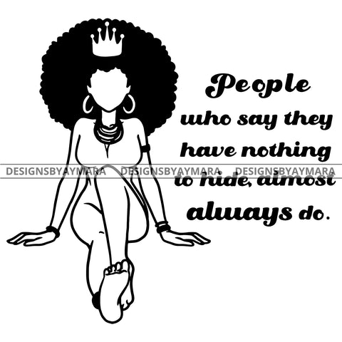 Black Queen Crowned In Black And White Quote SVG JPG PNG Vector Clipart Cricut Silhouette Cut Cutting