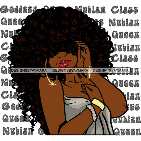 Goddess Nubian Class Black Woman In Color Big Afro SVG JPG PNG Vector Clipart Cricut Silhouette Cut Cutting