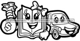 Cute Female Book Car Money Bag Business Logo SVG PNG JPG Cut Files For Silhouette Cricut and More!