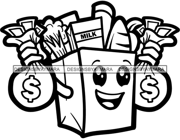 Grocery Bags Expensive Food Business Logo SVG PNG JPG Cut Files For Silhouette Cricut and More!